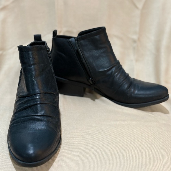 Black Leather Ankle Boots - Picture 2 of 6